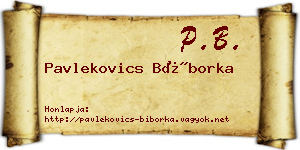 Pavlekovics Bíborka névjegykártya